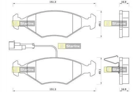 Гальмівні колодки дискові для Fiat STARLINE BD S336 фото товару