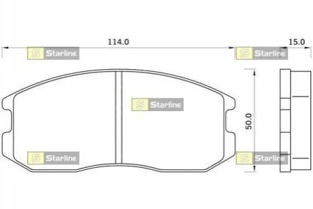 Гальмівні колодки дискові для STARLINE BD S350 фото товару
