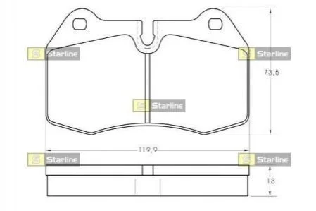 Гальмівні колодки дискові для STARLINE BD S351 фото товару