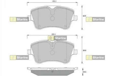 Гальмівні колодки дискові для STARLINE BD S373 фото товару