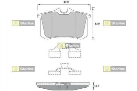 Гальмівні колодки дискові для STARLINE BD S376 фото товару