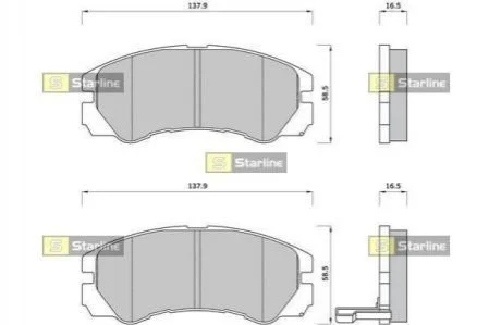 Гальмівні колодки дискові для STARLINE BD S387 фото товару