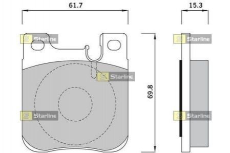 Тормозные колодки дисковые STARLINE BD S395 (фото 1)
