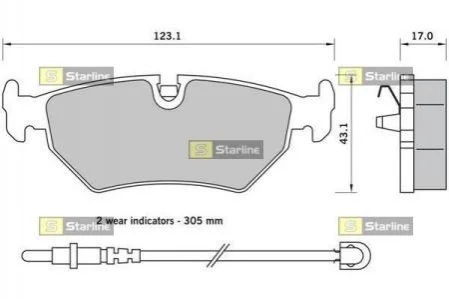 <strong>Тормозные колодки дисковые STARLINE BD S396 (фото 1)</strong>