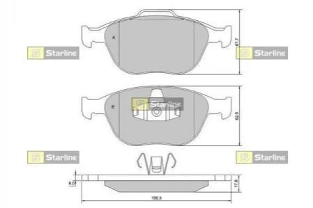 <strong>Тормозные колодки дисковые STARLINE BD S428 (фото 1)</strong>