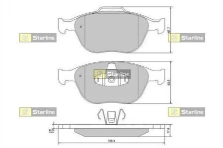 Гальмівні колодки дискові для Ford STARLINE BD S428 фото товару