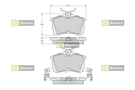 Гальмівні колодки дискові для STARLINE BD S443 фото товару
