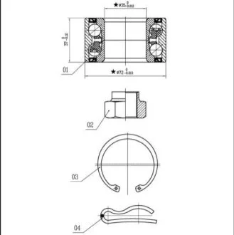 Подшипник колесный для Citroen, Peugeot STARLINE LO 00915 фото товара