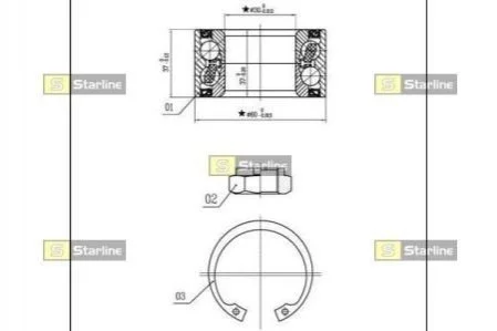 Підшипник колісний для Lada STARLINE LO 01307 фото товару