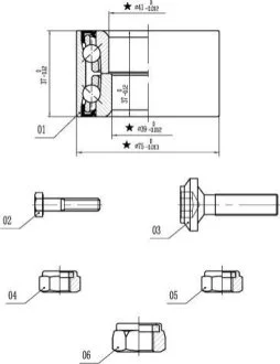 Підшипник колісний для MG, Rover, Honda STARLINE LO 01355 фото товару