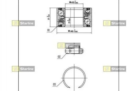 Підшипник колісний для Volkswagen, Audi, Fiat STARLINE LO 01410 фото товару