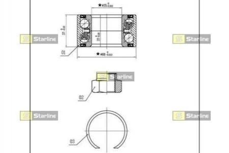 Підшипник колісний для Lada STARLINE LO 01414 фото товару