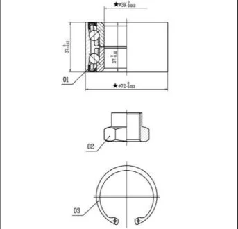 Підшипник колісний для Ford STARLINE LO 01432 фото товару