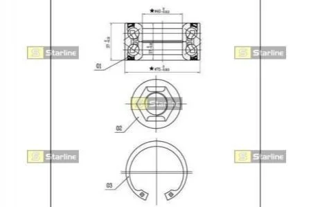 Підшипник колісний для MG, Rover, Honda STARLINE LO 01480 фото товару