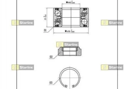 Підшипник колісний для Ford STARLINE LO 03431 фото товару