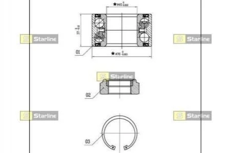 Підшипник колісний для Ford STARLINE LO 03432 фото товару
