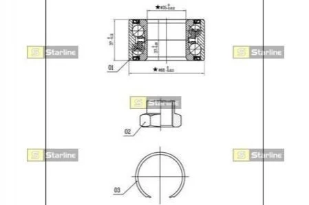 Підшипник колісний для Volkswagen, Audi, Fiat STARLINE LO 03441 фото товару