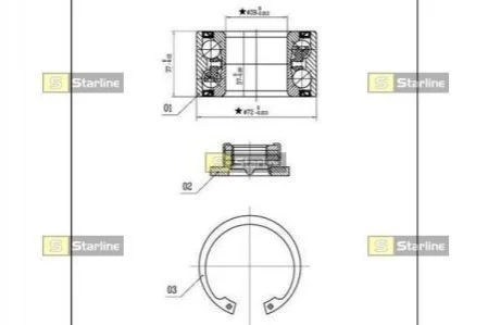 Підшипник колісний для Mazda, Ford STARLINE LO 03530 фото товару