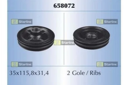 Шків ременя для Mitsubishi, Toyota STARLINE RS 658072 фото товару