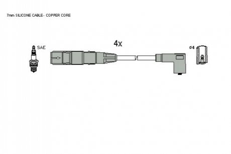Комплект кабелiв запалювання STARLINE ZK 6651 (фото 1)
