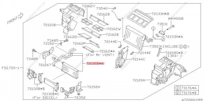 <strong>Радіатор системи опалення SUBARU 72130AJ010 (фото 1)</strong>