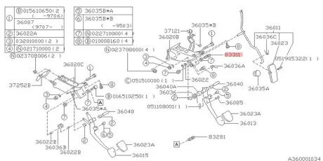 Перемикач гальма/стоп сигналів для Subaru SUBARU 83370AA001 фото товару