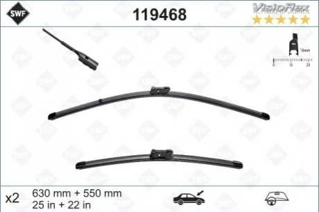Щітка склоочисника для Volkswagen, Porsche SWF 119468 фото товару