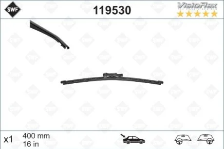 Щітка склоочисника для Porsche, Fiat, Opel, Vauxhall, Mercedes SWF 119530 фото товару