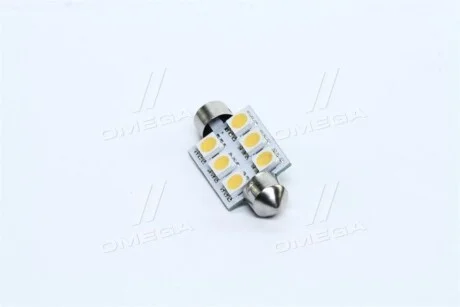 Лампа LED Софітні C5W 24V T11x39-S8.5 (6 SMD size5050) WARM WHITE <> для TEMPEST Tmp-15T11-24V фото товару
