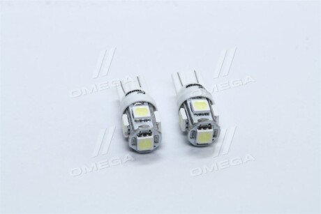 Лампа LED б / ц габарит і панель приладів T10 5SMD W5W 12V WHITE 2шт. блістер <> TEMPEST TP-214T10-12V фото товара