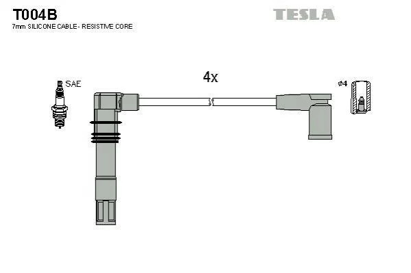 <strong>Кабель запалювання к-кт VAG 00- 1,4 TESLA T004B (фото 1)</strong>
