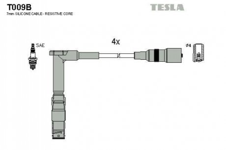 Комплект кабелiв запалювання TESLA T009B (фото 1)