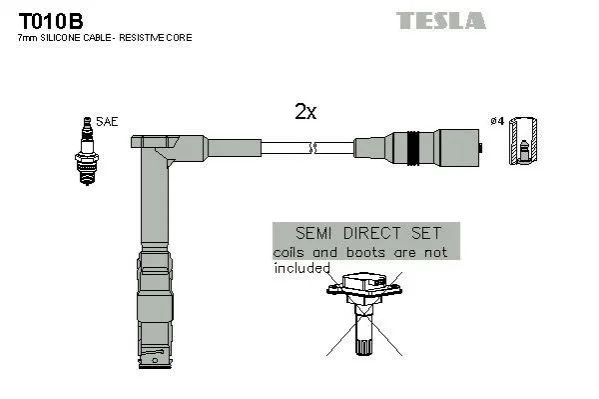 <strong>Провід високовольтний, комплект Mercedes-Benz Sprinter (95-06) BLATNA TESLA T010B (фото 1)</strong>