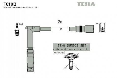Комплект кабелiв запалювання TESLA T010B