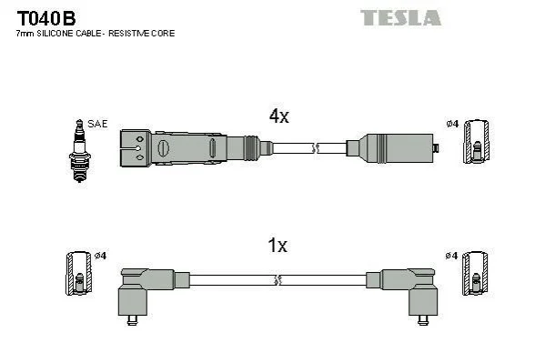 <strong>Комплект кабелiв запалювання TESLA T040B (фото 1)</strong>