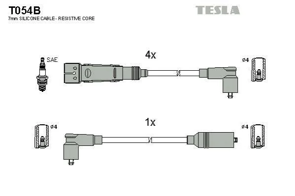 <strong>Комплект кабелiв запалювання TESLA T054B (фото 1)</strong>
