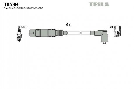 Комплект кабелей зажигания TESLA T059B (фото 1)