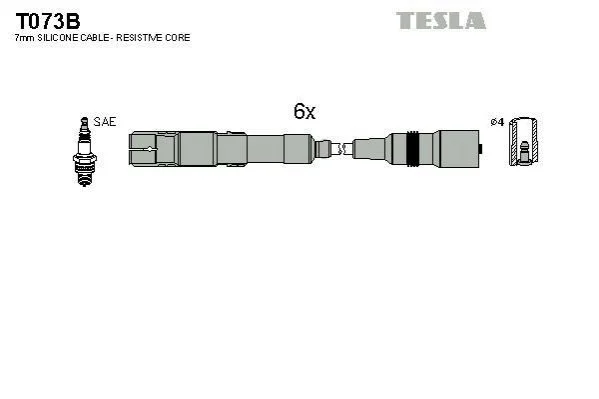<strong>Комплект кабелей зажигания TESLA T073B (фото 1)</strong>