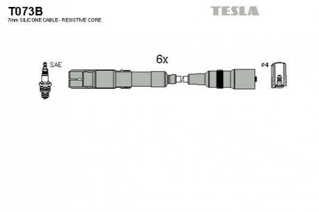 Комплект кабелей зажигания TESLA T073B (фото 1)