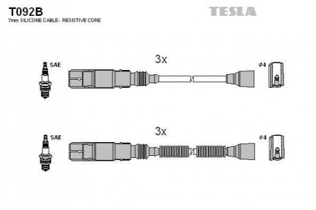 Комплект кабелiв запалювання TESLA T092B