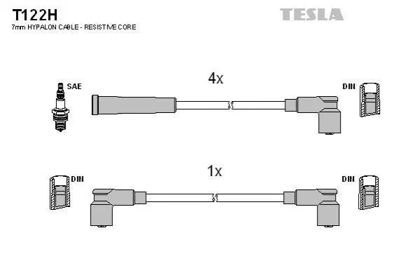 <strong>Кабель запалювання к-кт Аналог T368S Skoda Favorit 1,3 -92 TESLA T122H (фото 1)</strong>