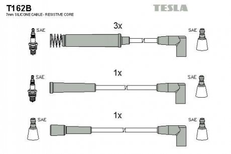 Комплект кабелiв запалювання TESLA T162B (фото 1)