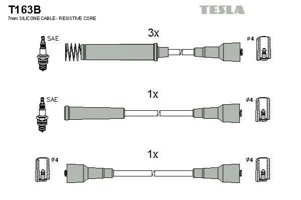 <strong>Комплект кабелей высоковольтных TESLA T163B (фото 1)</strong>