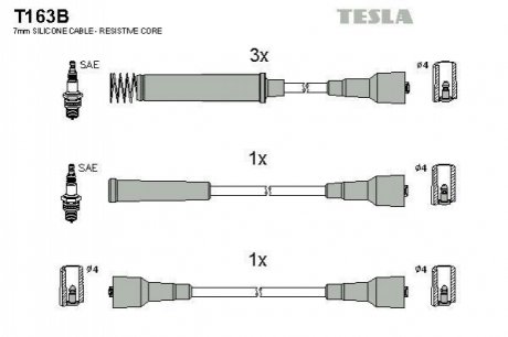 Комплект кабелей высоковольтных TESLA T163B