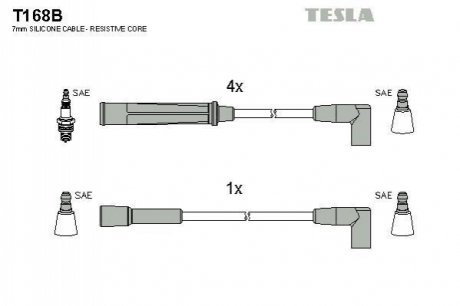 Комплект кабелей высоковольтных TESLA T168B