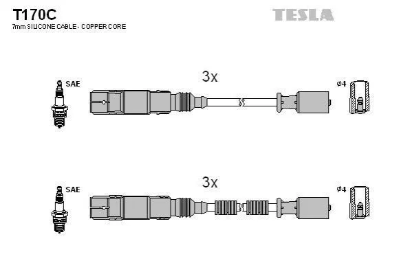 <strong>Кабель запалювання к-кт Smart 98- TESLA T170C (фото 1)</strong>