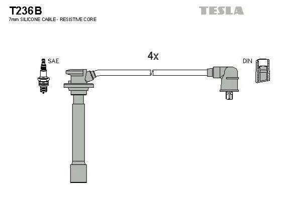 <strong>Кабель запалювання к-кт Kia 00- 1,4 TESLA T236B (фото 1)</strong>