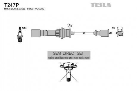 Комплект кабелей высоковольтных TESLA T247P (фото 1)