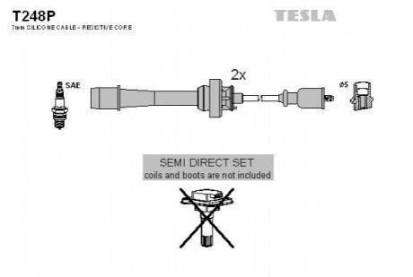 Комплект кабелей высоковольтных TESLA T248P