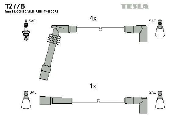 <strong>Комплект кабелей зажигания TESLA T277B (фото 1)</strong>